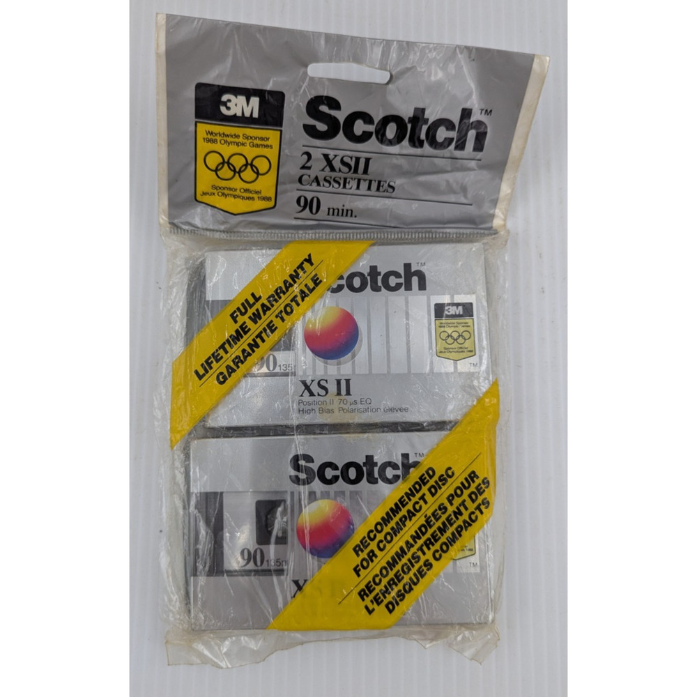 Scotch XS II 90 Minute High Bias Blank Audio Cassette Tape Lot of 2